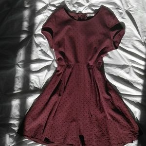 Burgundy Dress W/ Pockets